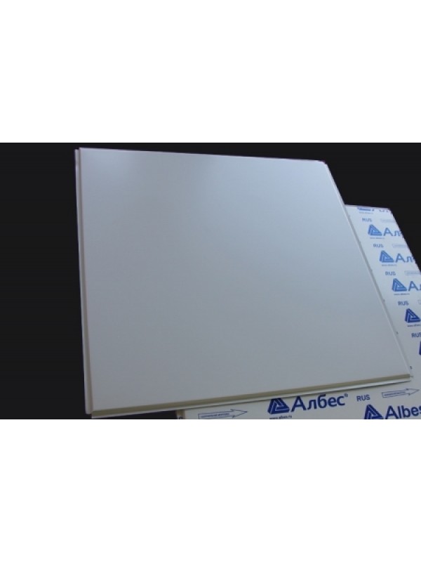 Белый матовый кассетный потолок АР600А6/Т-24 RUS902 Эконом Tegular (36шт) 45 гр.