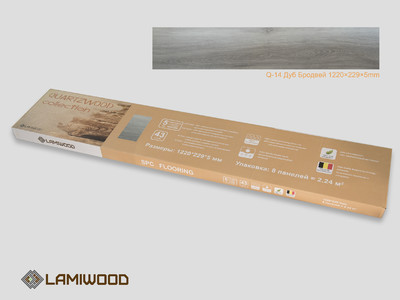 SPC Каменно-полимерная плитка LAMIWOOD "QUARTZWOOD" Q-14 Дуб Бродвей