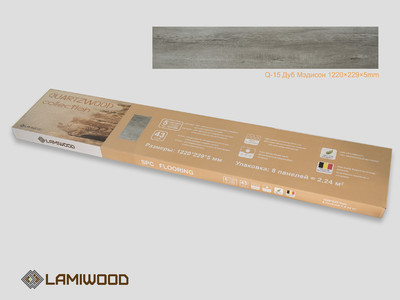 SPC Каменно-полимерная плитка LAMIWOOD "QUARTZWOOD" Q-15 Дуб Мэдисон