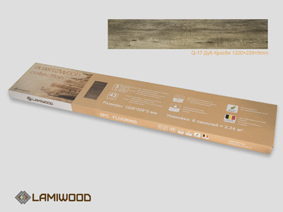 SPC Каменно-полимерная плитка LAMIWOOD "QUARTZWOOD" Q-17 Дуб Кросби