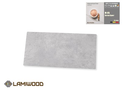 SPC Каменно-полимерная плитка LAMIWOOD "AQUAMARINE"  М-05 Бетон Брют