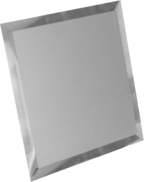 Квадратная зеркальная серебряная плитка с фацетом 10мм КЗС1-01 - 180х180 мм/10шт