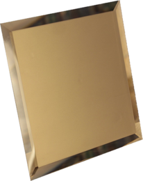 Квадратная зеркальная бронзовая плитка с фацетом 10мм КЗБ1-02 - 200х200 мм/10шт