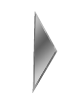 Зеркальная серебряная плитка ПОЛУРОМБ боковой РЗС1-02(б) 15х51