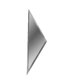 Зеркальная серебряная плитка ПОЛУРОМБ боковой РЗС1-02(б) 15х51
