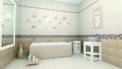 Панель ПВХ Кронапласт Unique Дары моря бежевый (Фон 1 панель/Узор 3 панели)
