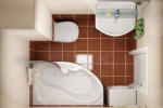 Плитка в ванной комнате: дизайн для маленькой площади