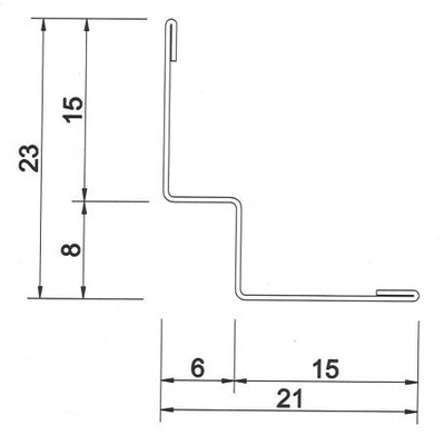 Уголок стальной PLL угол пристенный A6/A8 (8х6) 3м для плиты Тегуляр 